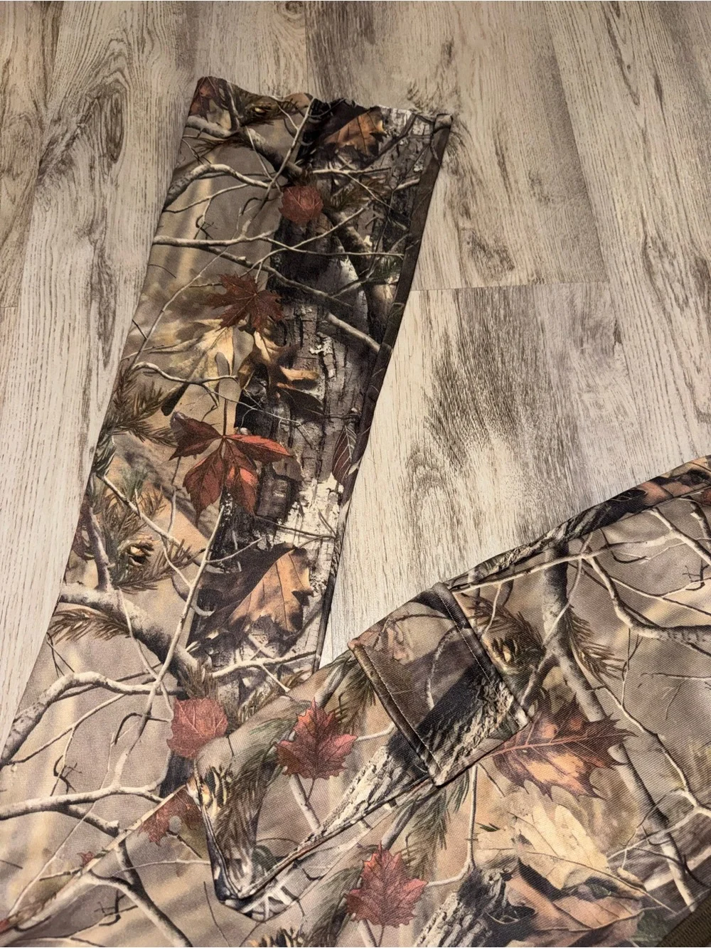 Women's Camo Cargo Pants in Brown with Pink Logo - Picture 5 of 5